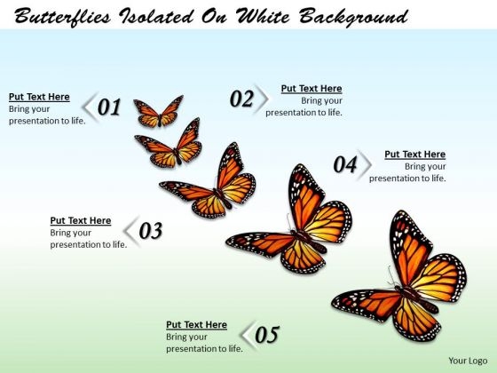 Stock Photo Butterflies Isolated On White Background Ppt Template