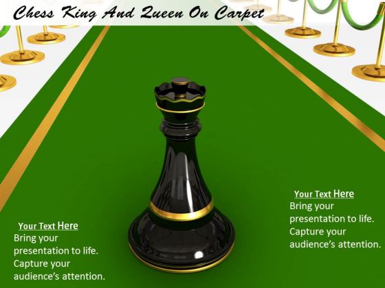 Stock Photo Chess King And Queen On Carpet PowerPoint Template