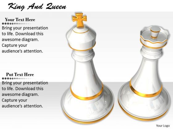 Stock Photo Chess Pieces King And Queen PowerPoint Slide