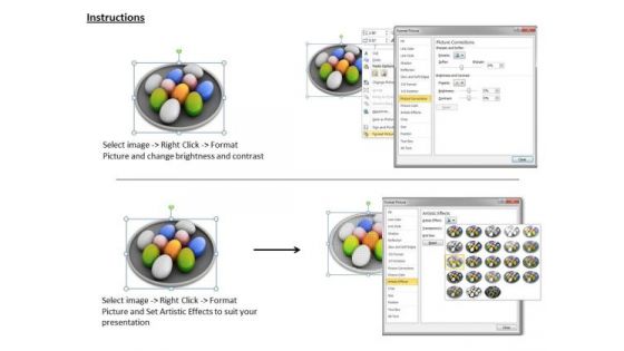 Stock Photo Colorful Eggs In Plate Shows Team PowerPoint Slide