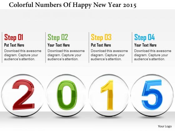 Stock Photo Colorful Numbers Of Happy New Year 2015 PowerPoint Slide