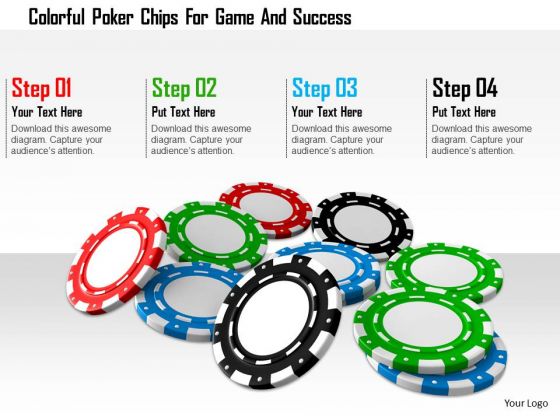 Stock Photo Colorful Poker Chips For Game And Success PowerPoint Slide