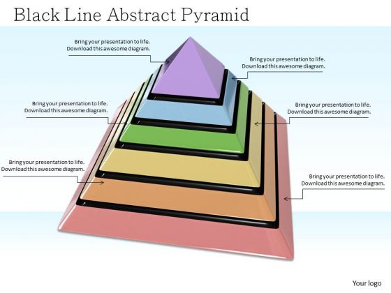 Stock Photo Colorful Pyramid With Growth PowerPoint Slide