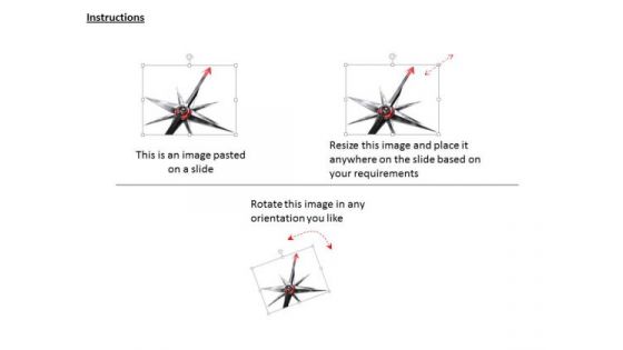 Stock Photo Compass Arrow Pointing At Solution PowerPoint Slide