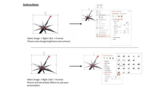 Stock Photo Compass Arrow Pointing At Solution PowerPoint Slide