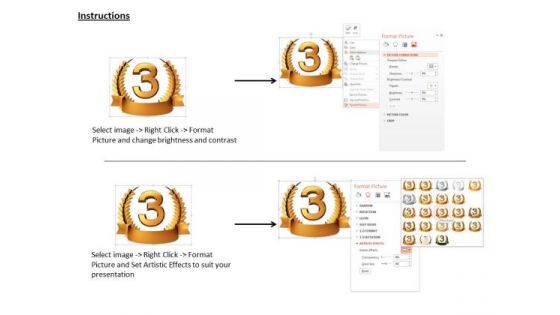 Stock Photo Copper Laurel Trophy For Winner PowerPoint Slide