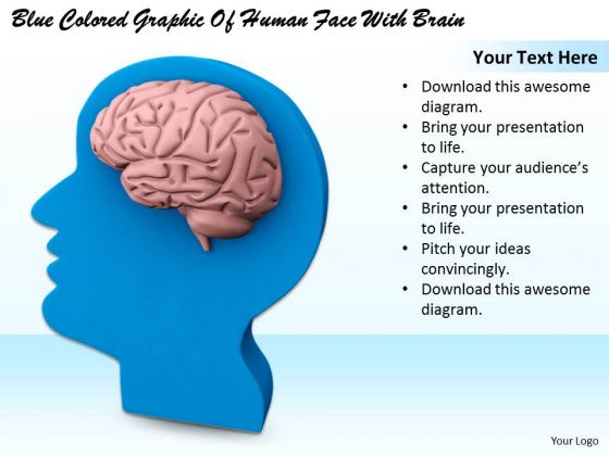 Stock Photo Corporate Business Strategy Blue Colored Graphic Of Human Face With Brain Clipart Images