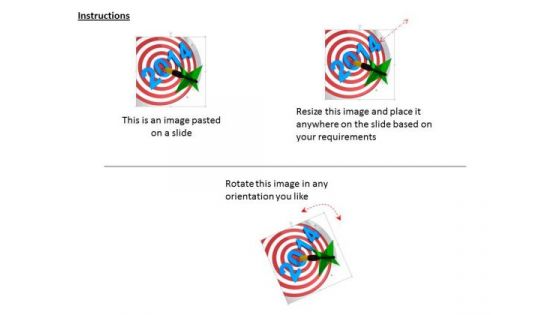Stock Photo Dart Hitting Target New Year Success PowerPoint Slide