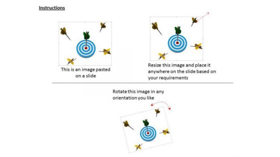 Stock Photo Darts Failed To Hit Target With One On The Bulls Eye PowerPoint Slide