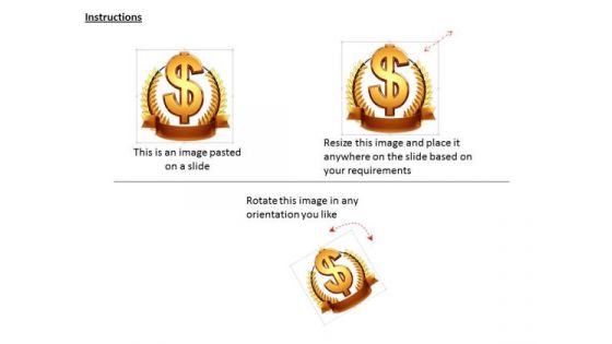 Stock Photo Dollar Laurel Award For Winner Pwerpoint Slide