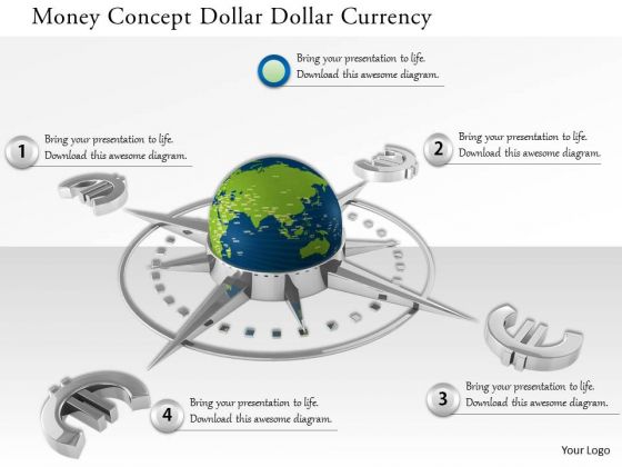 Stock Photo Euro Currency Symbol Around Globe PowerPoint Slide