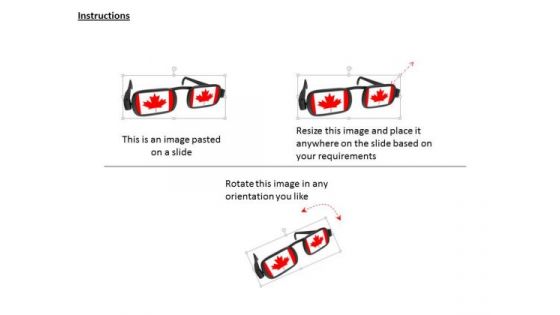 Stock Photo Eye Glass With Canada Flag PowerPoint Slide