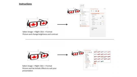 Stock Photo Eye Glass With Canada Flag PowerPoint Slide