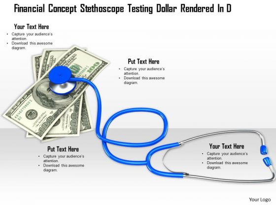 Stock Photo Financial Concept Stethoscope On Dollar Notes PowerPoint Slide