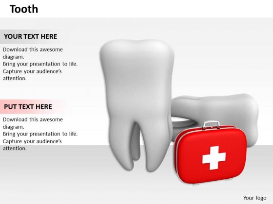 Stock Photo First Aid Kit With Teeth Pwerpoint Slide