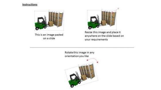 Stock Photo Forklift And Boxes In Warehouse PowerPoint Slide