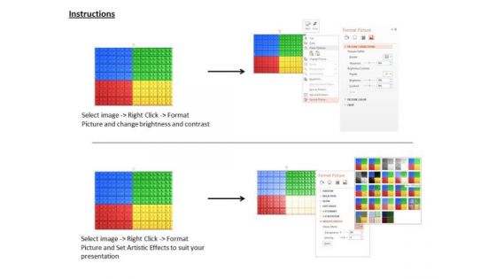 Stock Photo Four Segments With Lego Blocks Design PowerPoint Slide