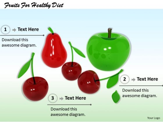 Stock Photo Fruits For Healthy Diet PowerPoint Template