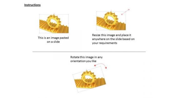 Stock Photo Gear On Golden Path PowerPoint Slide