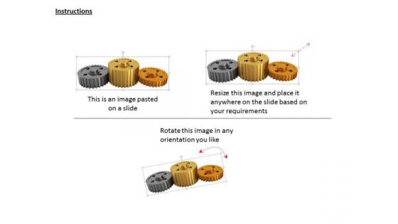 Stock Photo Gears Bronze Silver And Gold As Podium Pwerpoint Slide