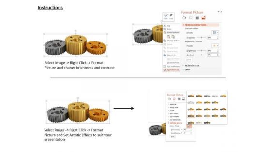 Stock Photo Gears Bronze Silver And Gold As Podium Pwerpoint Slide