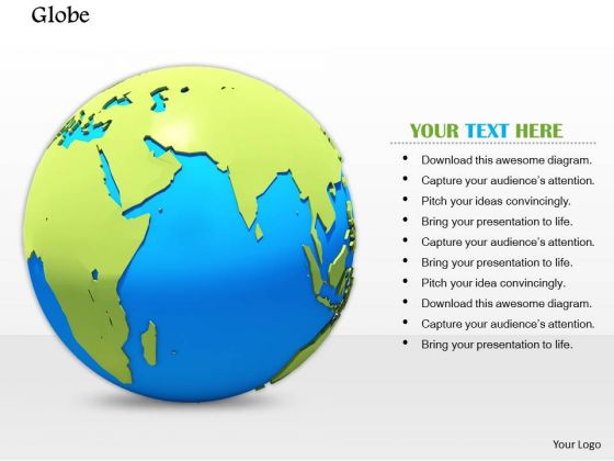 Stock Photo Globe Highlighting Map Of India PowerPoint Slide
