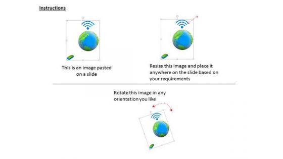 Stock Photo Globe With Mouse And Wi Fi Signals PowerPoint Slide