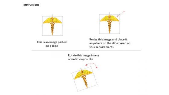Stock Photo Gold Color Medical Symbol PowerPoint Slide