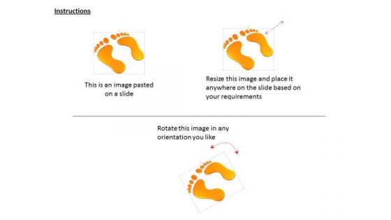 Stock Photo Golden Foot Prints On White Background PowerPoint Slide