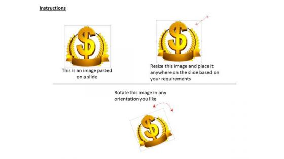 Stock Photo Golden Wreath Around Dollar Symbol PowerPoint Slide