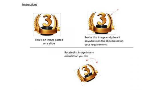 Stock Photo Golden Wreath Award For 3rd Winner PowerPoint Slide