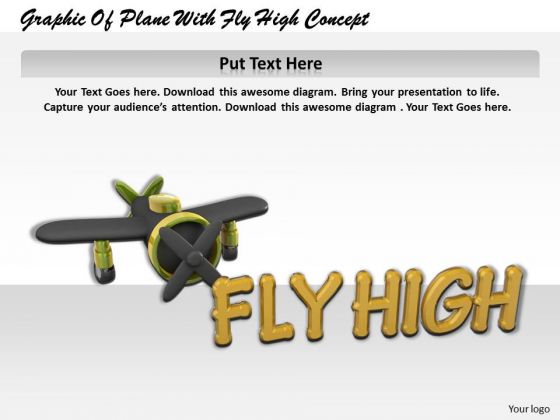 Stock Photo Graphic Of Plane With Fly High Concept PowerPoint Template