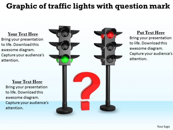 Stock Photo Graphic Of Traffic Lights With Question Mark PowerPoint Template