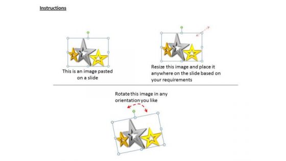 Stock Photo Graphics Of Golden Silver And Yellow Starts PowerPoint Slide