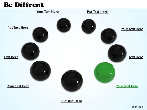 Stock Photo Green Ball With Black Balls For Team PowerPoint Slide