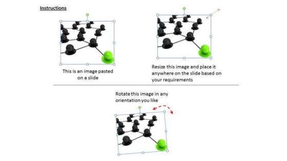 Stock Photo Green Balls Leading Black Balls In Network PowerPoint Slide