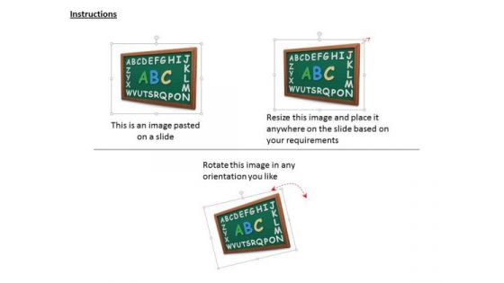 Stock Photo Green Board With Alphabets PowerPoint Slide
