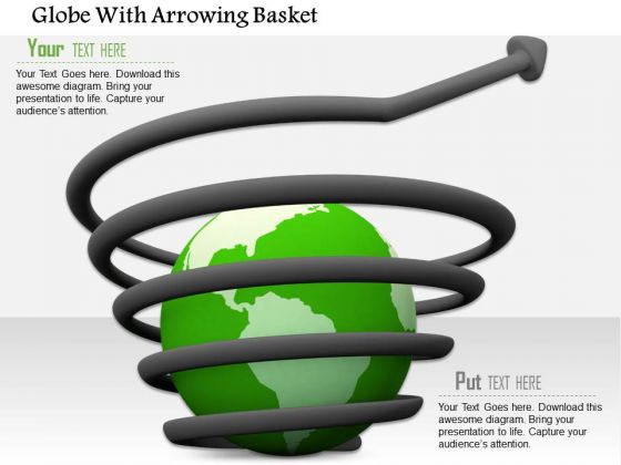 Stock Photo Growth Arrow Around The Globe PowerPoint Slide