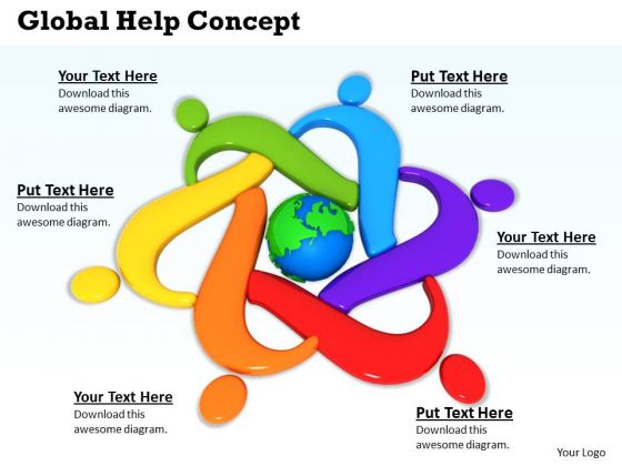 Stock Photo Icon Of Global Help Concept PowerPoint Slide