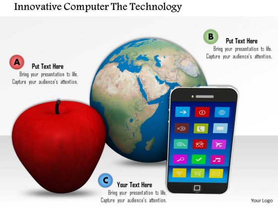 Stock Photo Icons Of Innovative Technology PowerPoint Slide