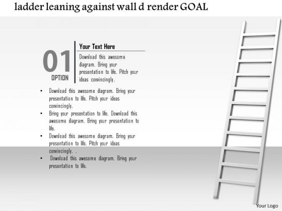 Stock Photo Illustration Of A Ladder With Wall PowerPoint Slide