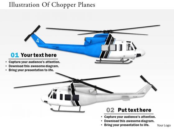 Stock Photo Illustration Of Chopper Planes PowerPoint Slide