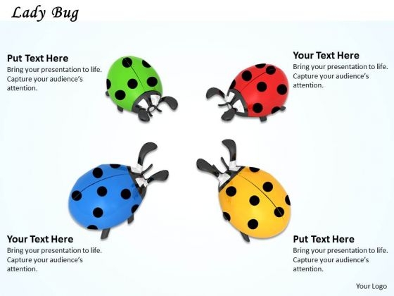 Stock Photo Illustration Of Colorful Lady Birds PowerPoint Slide