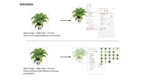 Stock Photo Illustration Of Green Plant In White Vase PowerPoint Slide