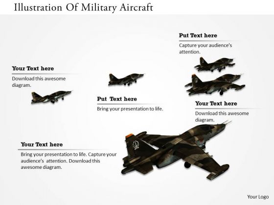 Stock Photo Illustration Of Military Aircraft PowerPoint Slide