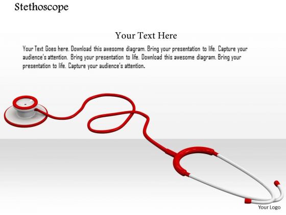 Stock Photo Illustration Of Stethoscope On White Background PowerPoint Slide