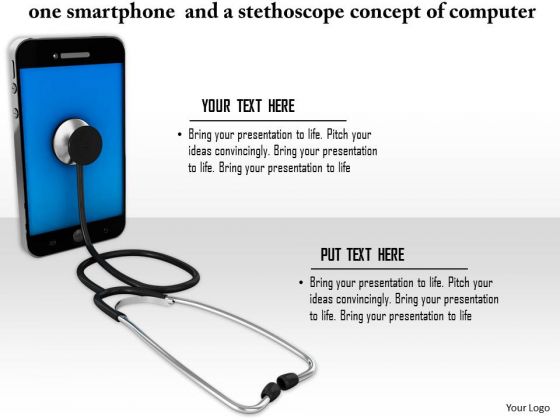 Stock Photo Illustration Of Stethoscope With Smartphone PowerPoint Slide