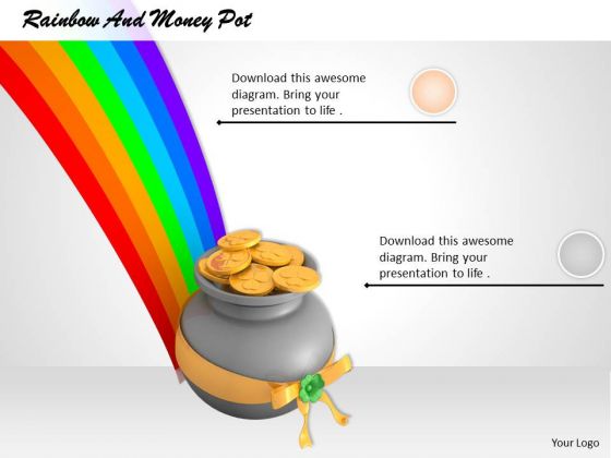 Stock Photo Image Of Rainbow With Money Pot PowerPoint Slide