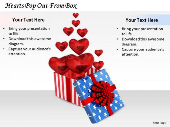 Stock Photo Innovative Marketing Concepts Hearts Pop Out From Box Business Icons Images
