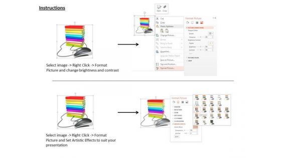 Stock Photo Internet Concept With Books And Mouse PowerPoint Slide
